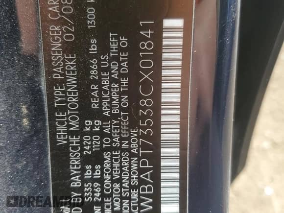 2008 BMW 5 Series 535xiT с VIN WBAPT73538CX01841, выставлен на аукционе Copart как лот 53158535 с пробегом 249 606 миль миль и Чистый • Clean title. История ставок и продаж доступна на DreamBid. Изображение 13.