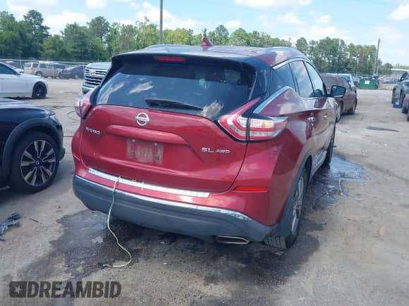 2017 Nissan Murano SL z VIN 5N1AZ2MH7HN102749, wystawiony jako IAAI lot #42824592 z przebiegiem 123 586 mil mil oraz . Historia ofert i sprzedaży dostępna na DreamBid. Obrazek 4.