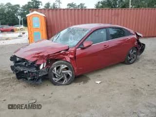 2024 Hyundai Elantra SEL с VIN KMHLS4DG9RU787201, выставлен на аукционе Copart как лот 68295015 с пробегом 25 010 миль миль и Списание • Salvage title. История ставок и продаж доступна на DreamBid. Изображение 1.