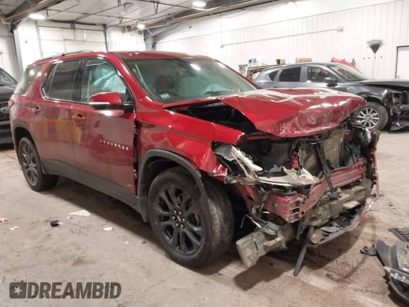 2019 Chevrolet Traverse RS z VIN 1GNEVJKW2KJ286209, wystawiony jako IAAI lot #41402299 z przebiegiem 108 667 mil mil oraz . Historia ofert i sprzedaży dostępna na DreamBid. Obrazek 1.