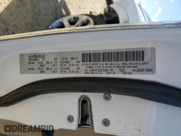 2017 Ram 1500 Laramie с VIN 1C6RR7NT3HS675289, выставлен на аукционе Copart как лот 68315205 с пробегом 203 709 миль миль и Чистый • Clean title. История ставок и продаж доступна на DreamBid. Изображение 12.