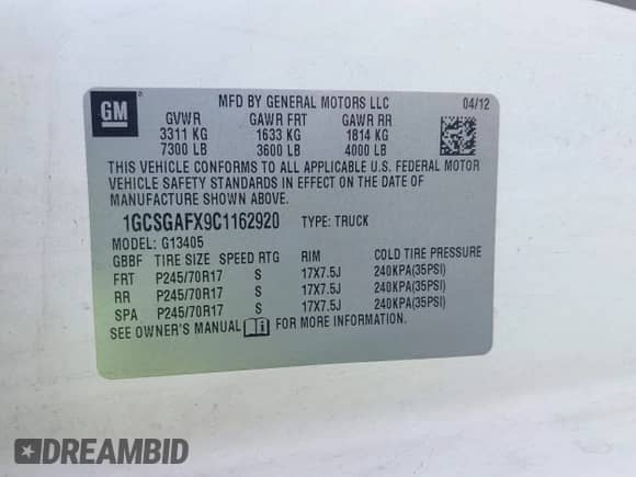 2012 Chevrolet Express Cargo with VIN 1GCSGAFX9C1162920, listed as a IAAI auction lot 42680456 with 364,755 mi miles and . Bid and sale history available at DreamBid. Image 9.