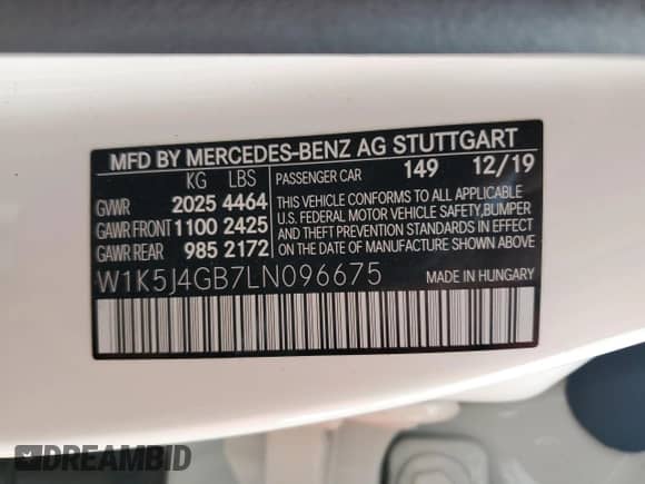 2020 Mercedes-Benz CLA 250 с VIN W1K5J4GB7LN096675, выставлен на аукционе Copart как лот 85648705 с пробегом 40 375 миль миль и Списание • Salvage title. История ставок и продаж доступна на DreamBid. Изображение 12.