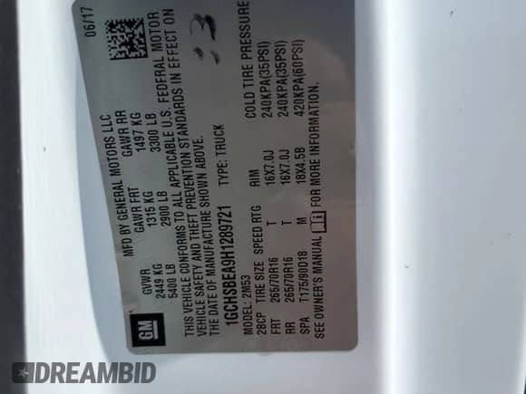 2017 Chevrolet Colorado 2WD WT с VIN 1GCHSBEA9H1289721, выставлен на аукционе Copart как лот 65785975 с пробегом 94 816 миль миль и Списание • Salvage title. История ставок и продаж доступна на DreamBid. Изображение 12.