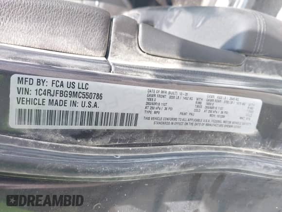 2021 Jeep Grand Cherokee 80th Anniversary with VIN 1C4RJFBG9MC550786, listed as a IAAI auction lot 43150307 with 63,701 mi miles and . Bid and sale history available at DreamBid. Image 9.