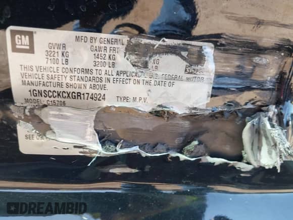 2016 Chevrolet Tahoe LTZ с VIN 1GNSCCKCXGR174924, выставлен на аукционе IAAI как лот 42292761 с пробегом 170 302 миль миль и . История ставок и продаж доступна на DreamBid. Изображение 9.