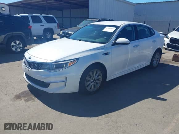 2016 Kia Optima EX with VIN 5XXGU4L31GG054660, listed as a IAAI auction lot 43481410 with 114,226 mi miles and . Bid and sale history available at DreamBid. Image 2.