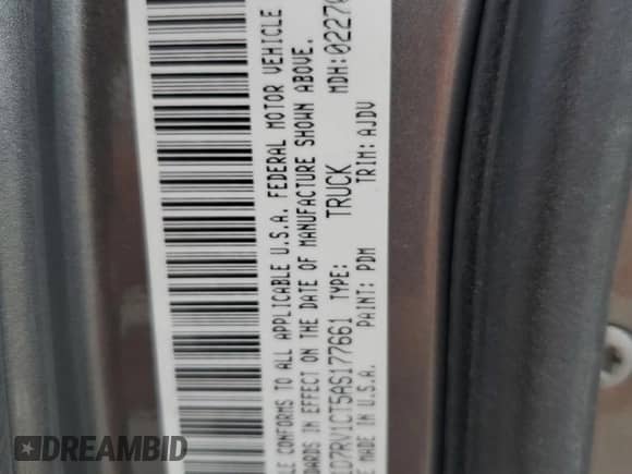 2010 Dodge 1500 SLT z VIN 1D7RV1CT5AS177661, wystawiony jako Copart lot #56820115 z przebiegiem 124 286 mil mil oraz Szkoda całkowita • Salvage title. Historia ofert i sprzedaży dostępna na DreamBid. Obrazek 12.