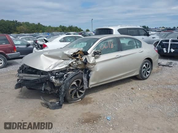 2016 Honda Accord EX-L with VIN 1HGCR2F80GA136436, listed as a IAAI auction lot 43170618 with 83,016 mi miles and . Bid and sale history available at DreamBid. Image 2.