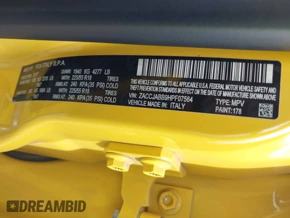 2017 Jeep Renegade Latitude с VIN ZACCJABB9HPF07564, выставлен на аукционе IAAI как лот 42491504 с пробегом 79 597 миль миль и . История ставок и продаж доступна на DreamBid. Изображение 9.