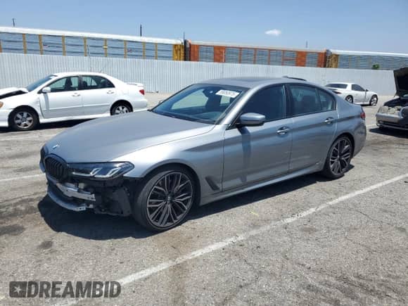2023 BMW 5 Series 530i with VIN WBA53BH09PWX90206, listed as a Copart auction lot 59050975 with 18,331 mi miles and Salvage title. Bid and sale history available at DreamBid. Image 1.