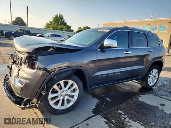 2017 Jeep Grand Cherokee Limited with VIN 1C4RJFBT7HC756384, listed as a Copart auction lot 71370275 with 58,687 mi miles and Salvage title. Bid and sale history available at DreamBid. Image 1.