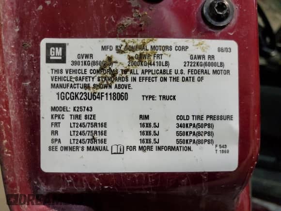 2004 Chevrolet Silverado 2500 LT с VIN 1GCGK23U64F118060, выставлен на аукционе Copart как лот 86847224 с пробегом 189 704 миль миль и Списание • Salvage title. История ставок и продаж доступна на DreamBid. Изображение 12.