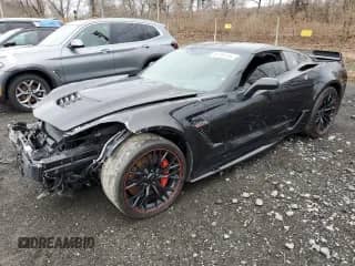 2017 Chevrolet Corvette Z06 1LZ with VIN 1G1YP2D66H5600182, listed as a Copart auction lot 48199795 with 38,326 mi miles and Salvage title. Bid and sale history available at DreamBid. Image 1.