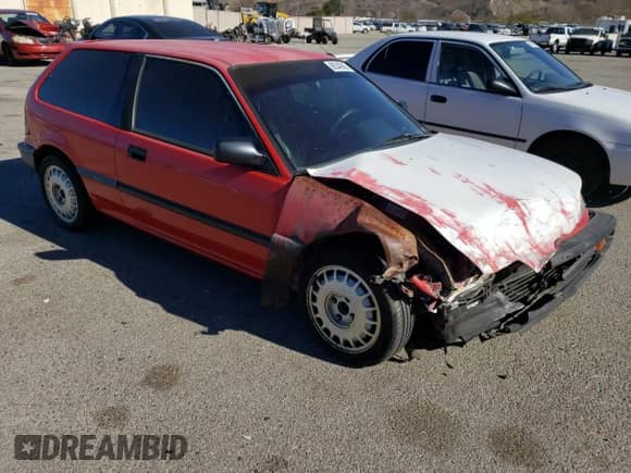1991 Honda Civic with VIN 2HGED6341MH520657, listed as a Copart auction lot 88340885 with 146,166 mi miles and Salvage title. Bid and sale history available at DreamBid. Image 4.