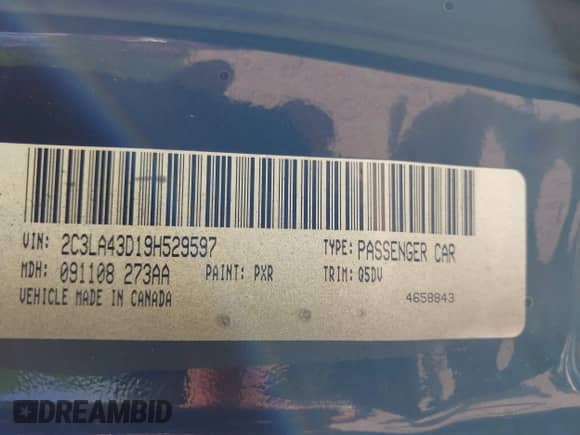 2009 Chrysler 300 LX with VIN 2C3LA43D19H529597, listed as a IAAI auction lot 42180201 with 114,974 mi miles and . Bid and sale history available at DreamBid. Image 9.