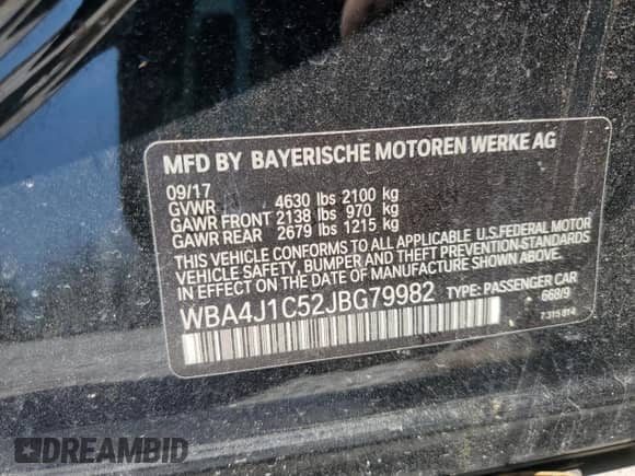 2018 BMW 4 Series 430i с VIN WBA4J1C52JBG79982, выставлен на аукционе Copart как лот 70064645 с пробегом Не указан миль и Чистый • Clean title. История ставок и продаж доступна на DreamBid. Изображение 12.