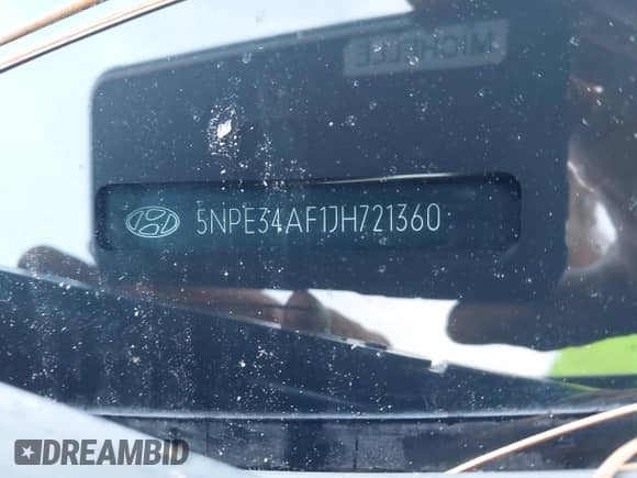 2018 Hyundai Sonata Sport with VIN 5NPE34AF1JH721360, listed as a IAAI auction lot 43330551 with 201,685 mi miles and . Bid and sale history available at DreamBid. Image 9.