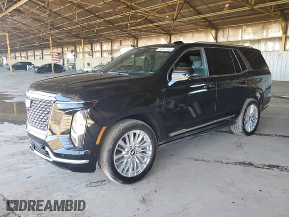 2025 Cadillac Escalade с VIN 1GYS9BRL7SR221143, выставлен на аукционе Copart как лот 89501395 с пробегом 495 миль миль и Списание • Salvage title. История ставок и продаж доступна на DreamBid. Изображение 1.