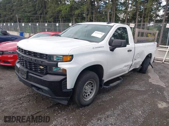 2019 Chevrolet Silverado 1500 Work Truck z VIN 3GCNYAEH9KG199986, wystawiony jako IAAI lot #42322710 z przebiegiem 35 160 mil mil oraz . Historia ofert i sprzedaży dostępna na DreamBid. Obrazek 2.