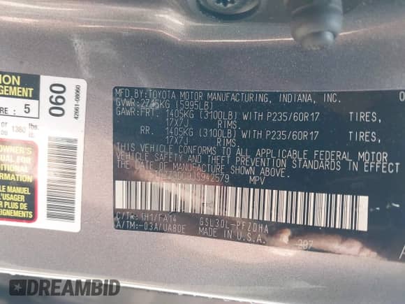 2018 Toyota Sienna L with VIN 5TDZZ3DC9JS942579, listed as a IAAI auction lot 41720834 with 132,231 mi miles and . Bid and sale history available at DreamBid. Image 9.