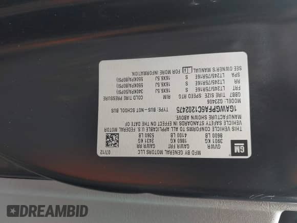 2012 Chevrolet Express Passenger 1LS с VIN 1GAWGPFA6C1202475, выставлен на аукционе IAAI как лот 43298806 с пробегом 208 253 миль миль и . История ставок и продаж доступна на DreamBid. Изображение 9.
