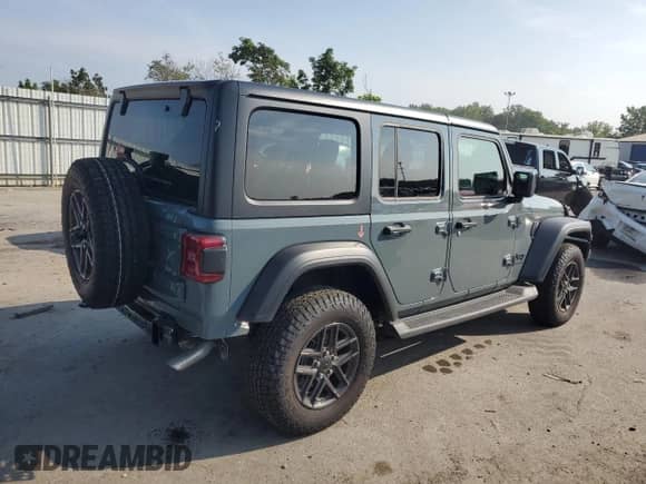 2024 Jeep Wrangler Sport S с VIN 1C4PJXDG9RW360938, выставлен на аукционе Copart как лот 66515775 с пробегом 7 107 миль миль и Списание • Salvage title. История ставок и продаж доступна на DreamBid. Изображение 3.