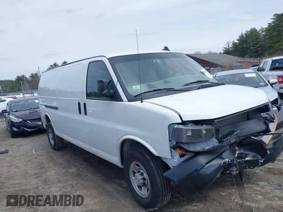 2023 Chevrolet Express Cargo with VIN 1GCWGBFP0P1104904, listed as a IAAI auction lot 41891872 with 12,433 mi miles and . Bid and sale history available at DreamBid. Image 1.