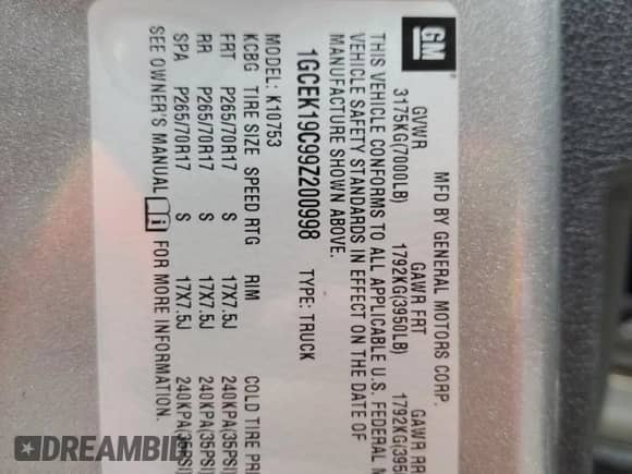 2009 Chevrolet Silverado 1500 LS z VIN 1GCEK19C99Z200998, wystawiony jako Copart lot #72545334 z przebiegiem 142 943 mil mil oraz Szkoda całkowita • Salvage title. Historia ofert i sprzedaży dostępna na DreamBid. Obrazek 12.