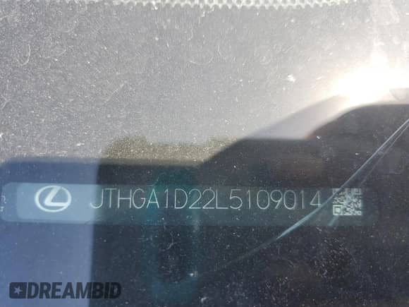 2020 Lexus IS 300 F Sport with VIN JTHGA1D22L5109014, listed as a Copart auction lot 58302165 with 88,937 mi miles and Non repairable. Bid and sale history available at DreamBid. Image 12.