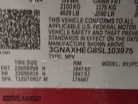 2025 Chevrolet Equinox FWD LT z VIN 3GNAXHEG8SL103975, wystawiony jako IAAI lot #41558699 z przebiegiem 10 522 mil mil oraz . Historia ofert i sprzedaży dostępna na DreamBid. Obrazek 9.