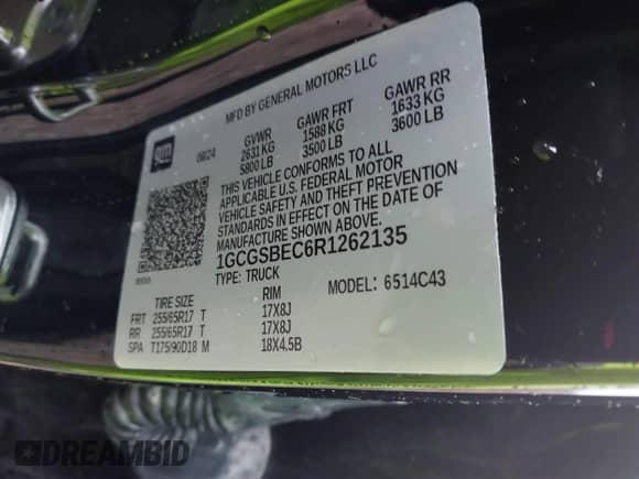 2024 Chevrolet Colorado 2WD Work Truck с VIN 1GCGSBEC6R1262135, выставлен на аукционе IAAI как лот 41343373 с пробегом 7 425 миль миль и . История ставок и продаж доступна на DreamBid. Изображение 9.