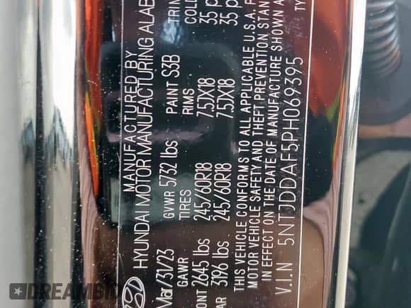2023 Hyundai Santa Cruz SEL Premium с VIN 5NTJDDAF5PH069395, выставлен на аукционе Copart как лот 64644285 с пробегом 20 081 миль миль и Списание • Salvage title. История ставок и продаж доступна на DreamBid. Изображение 12.