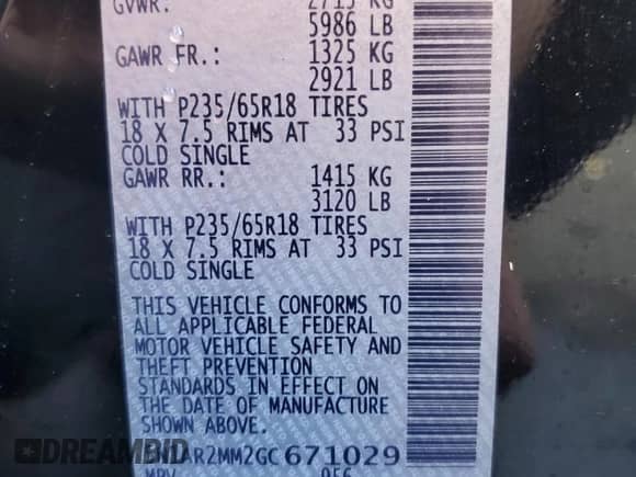 2016 Nissan Pathfinder SL с VIN 5N1AR2MM2GC671029, выставлен на аукционе Copart как лот 84568525 с пробегом 179 541 миль миль и Списание • Salvage title. История ставок и продаж доступна на DreamBid. Изображение 13.