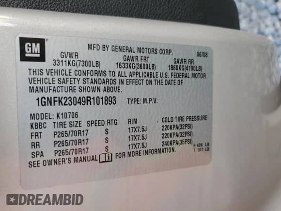 2009 Chevrolet Tahoe 2LT с VIN 1GNFK23049R101893, выставлен на аукционе Copart как лот 72025835 с пробегом 238 638 миль миль и Списание • Salvage title. История ставок и продаж доступна на DreamBid. Изображение 13.