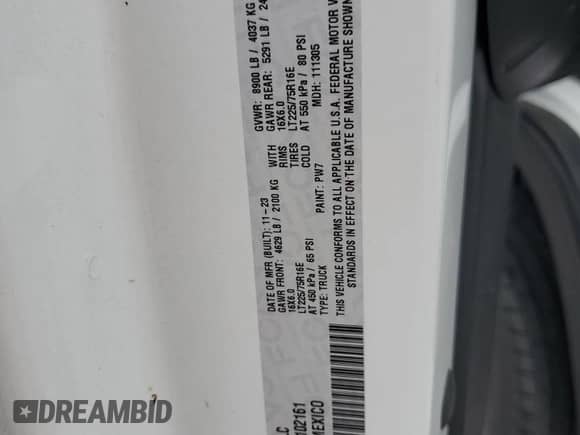 2024 Ram ProMaster Cargo Tradesman z VIN 3C6LRVDG2RE102161, wystawiony jako Copart lot #60659895 z przebiegiem 32 041 mil mil oraz Szkoda całkowita • Salvage title. Historia ofert i sprzedaży dostępna na DreamBid. Obrazek 13.
