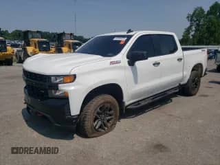 2021 Chevrolet Silverado 1500 Custom Trail Boss with VIN 1GCPYCEH0MZ431818, listed as a Copart auction lot 60995455 with 161,677 mi miles and Salvage title. Bid and sale history available at DreamBid. Image 1.