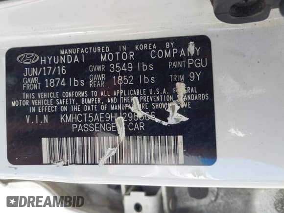 2017 Hyundai Accent SE с VIN KMHCT5AE9HU298866, выставлен на аукционе IAAI как лот 43016406 с пробегом 80 886 миль миль и . История ставок и продаж доступна на DreamBid. Изображение 9.