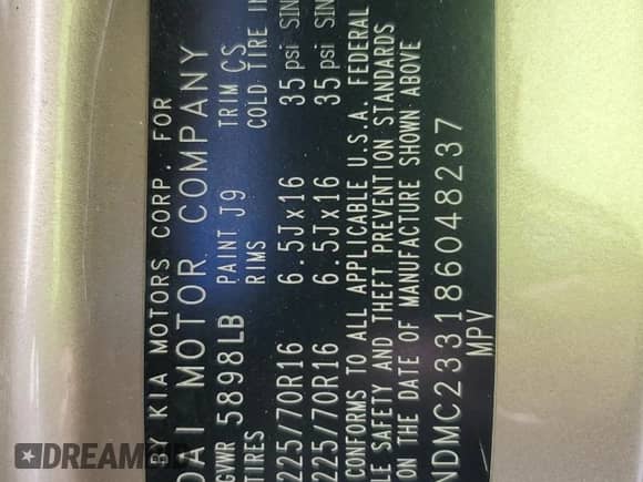 2008 Hyundai Entourage GLS с VIN KNDMC233186048237, выставлен на аукционе Copart как лот 42215605 с пробегом 147 603 миль миль и Списание • Salvage title. История ставок и продаж доступна на DreamBid. Изображение 13.