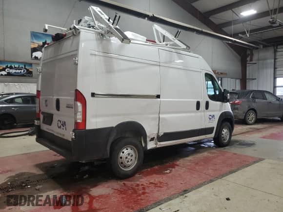 2023 Ram ProMaster Cargo z VIN 3C6LRVBG8PE515332, wystawiony jako Copart lot #42502645 z przebiegiem 21 263 mil mil oraz Szkoda całkowita • Salvage title. Historia ofert i sprzedaży dostępna na DreamBid. Obrazek 3.