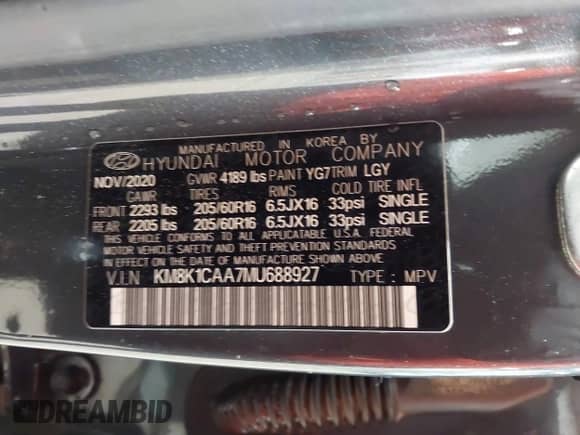 2021 Hyundai Kona SE с VIN KM8K1CAA7MU688927, выставлен на аукционе IAAI как лот 43272669 с пробегом 90 184 миль миль и . История ставок и продаж доступна на DreamBid. Изображение 9.