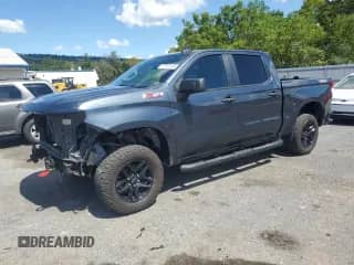 2021 Chevrolet Silverado 1500 Custom Trail Boss with VIN 1GCPYCEF1MZ241279, listed as a Copart auction lot 70101345 with 109,719 mi miles and Salvage title. Bid and sale history available at DreamBid. Image 1.