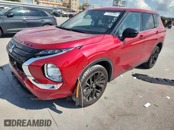 2023 Mitsubishi Outlander SE with VIN JA4J3UA84PZ042517, listed as a Copart auction lot 71360985 with 61,192 mi miles and Salvage title. Bid and sale history available at DreamBid. Image 1.