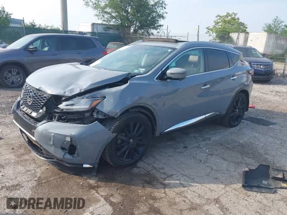 2021 Nissan Murano Platinum with VIN 5N1AZ2DS1MC110802, listed as a IAAI auction lot 42439966 with 144,838 mi miles and . Bid and sale history available at DreamBid. Image 2.