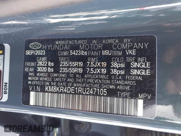 2024 Hyundai Ioniq 5 Limited с VIN KM8KR4DE1RU247105, выставлен на аукционе IAAI как лот 43145402 с пробегом 15 485 миль миль и . История ставок и продаж доступна на DreamBid. Изображение 9.