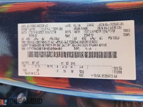 2017 Ford F-250 Lariat с VIN 1FT7W2BT5HEB89680, выставлен на аукционе Copart как лот 83790655 с пробегом 183 550 миль миль и Списание • Salvage title. История ставок и продаж доступна на DreamBid. Изображение 13.