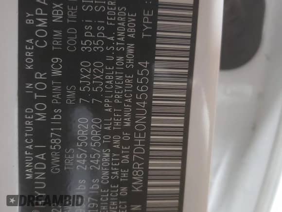 2022 Hyundai Palisade Calligraphy с VIN KM8R7DHE0NU456554, выставлен на аукционе Copart как лот 53045484 с пробегом 17 645 миль миль и . История ставок и продаж доступна на DreamBid. Изображение 13.