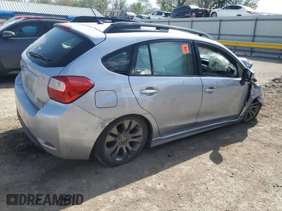 2014 Subaru Impreza Special Sports Premium with VIN JF1GPAL68E9308574, listed as a Copart auction lot 53111175 with Not provided miles and Salvage title. Bid and sale history available at DreamBid. Image 3.