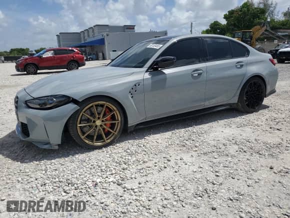 2023 BMW M3 с VIN WBS53AY06PFR14874, выставлен на аукционе Copart как лот 60153455 с пробегом 28 407 миль миль и Списание • Salvage title. История ставок и продаж доступна на DreamBid. Изображение 1.