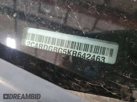 2019 Dodge Grand Caravan SE 35th Anniversary Edition with VIN 2C4RDGBG5KR642463, listed as a Copart auction lot 83795365 with Not provided miles and Salvage title. Bid and sale history available at DreamBid. Image 13.